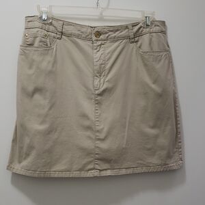 Croft & Barrow Khaki Mini Skirt Skort